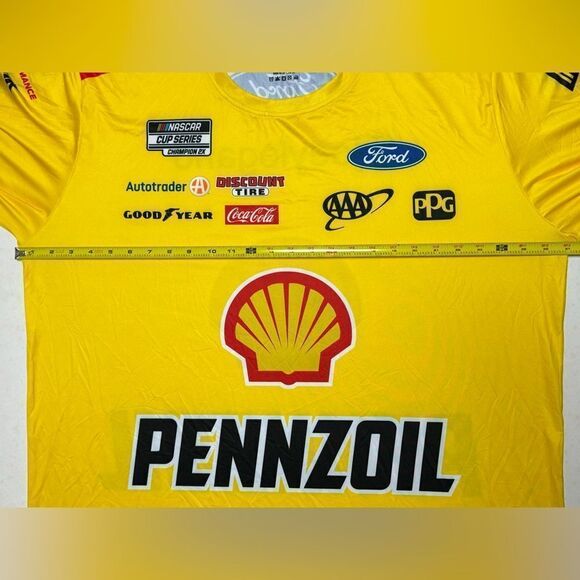 Joey Lagano Shell-Pennzoil Sublimated Uniform Pit Crew Long Sleeve Shirt Sz 4XL - Picture 4 of 11